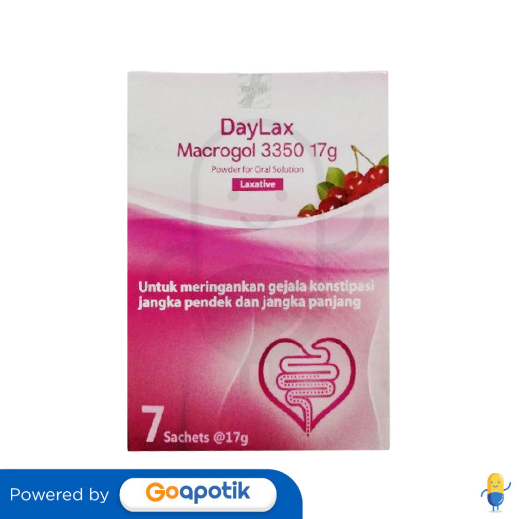DAYLAX MACROGOL 3350 17 GRAM BOX 7 SACHET Kegunaan Efek Samping daylax-macrogol-3350-17-gram-box-7-sachet-kegunaan-efek-samping