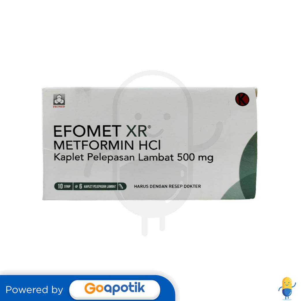 Efomet Xr 500 Mg Box 60 Kaplet Kegunaan Efek Samping Dosis Dan