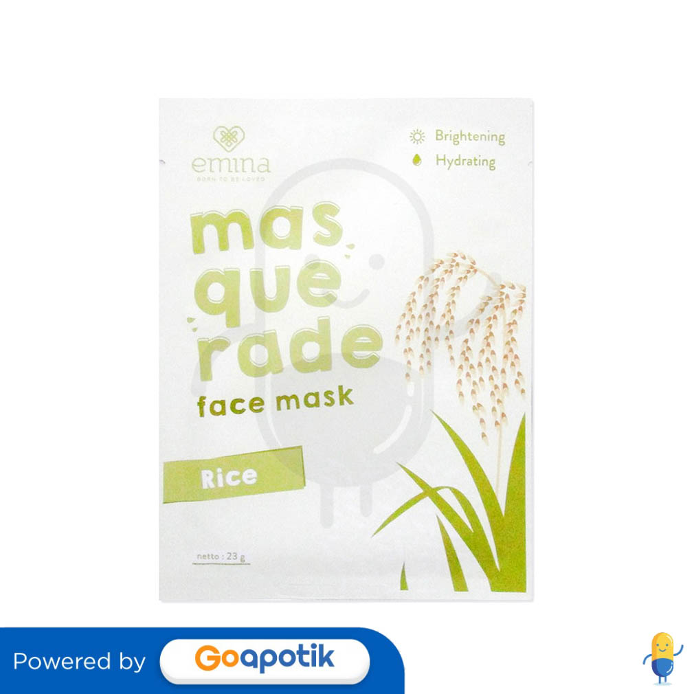 EMINA MASQUERADE FACE MASK RICE 23 GRAM SACHET Kegunaan, Efek Samping