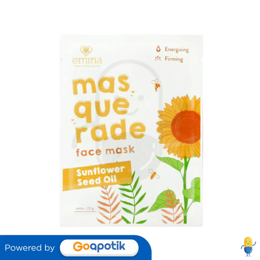 EMINA MASQUERADE FACE MASK SUNFLOWER SEED OIL 23 GRAM SACHET Kegunaan