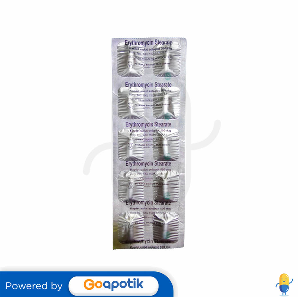 ERYTHROMYCIN STEARATE RAMA 500 MG KAPLET Kegunaan, Efek Samping