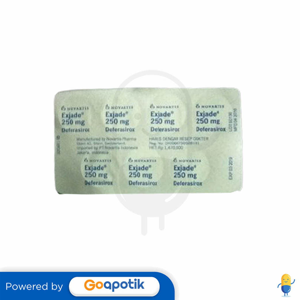 EXJADE 125 MG STRIP 7 TABLET DISPERSIBLE Kegunaan, Efek Samping