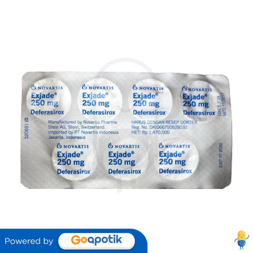 EXJADE 250 MG STRIP 7 TABLET DISPERSIBLE Kegunaan, Efek Samping