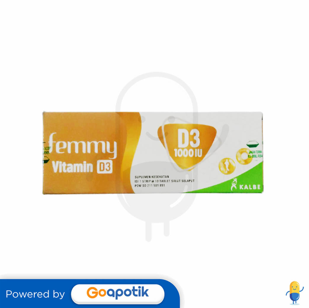 FEMMY VITAMIN D3 1000 IU BOX 10 TABLET Kegunaan, Efek Samping, Dosis