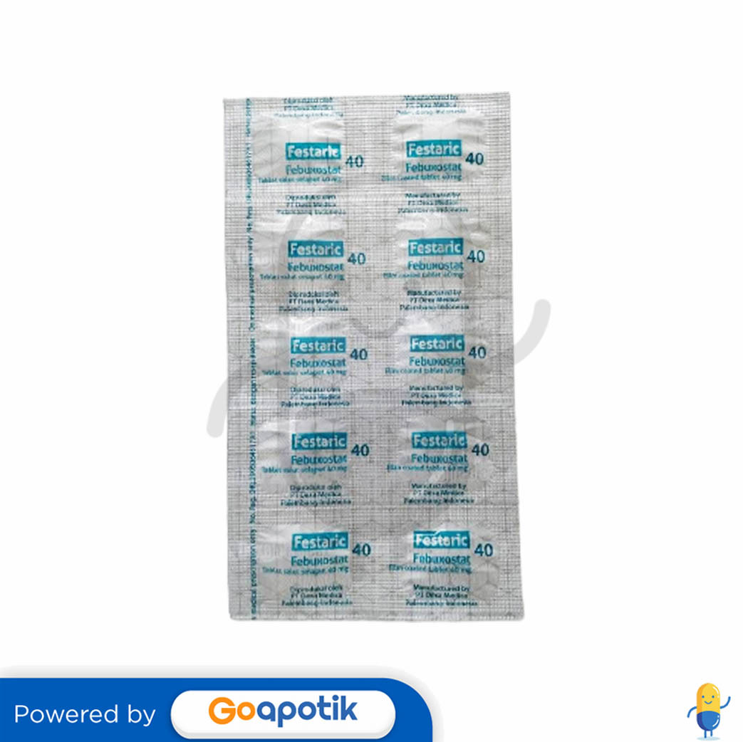 Festaric 40 Mg Tablet Kegunaan Efek Samping Dosis Dan Aturan Pakai