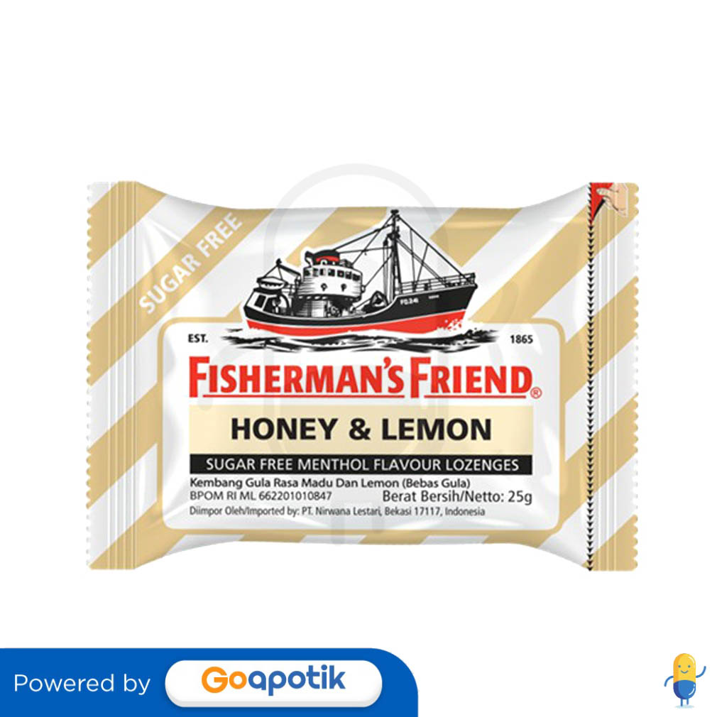 FISHERMAN'S FRIEND HONEY & LEMON SUGAR FREE Kegunaan, Efek Samping, Dosis dan Aturan Pakai