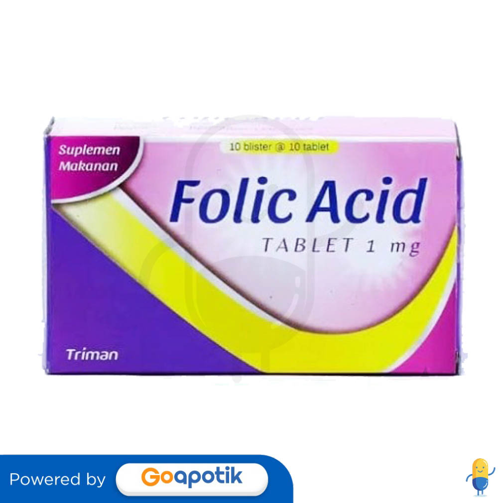 FOLIC ACID TRIMAN 1 MG BOX 100 TABLET - Kegunaan, Efek Samping, Dosis