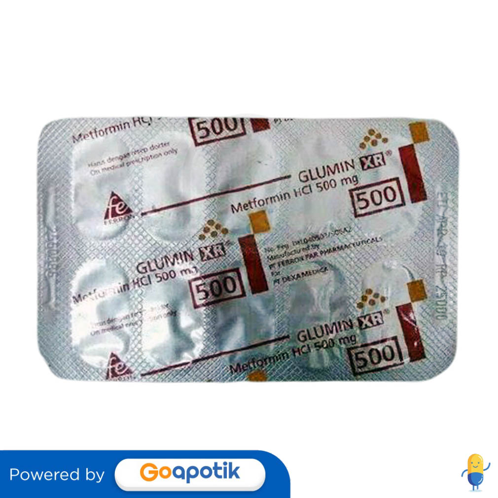 Glumin Xr 500 Mg Strip 10 Kaplet Kegunaan Efek Samping Dosis Dan