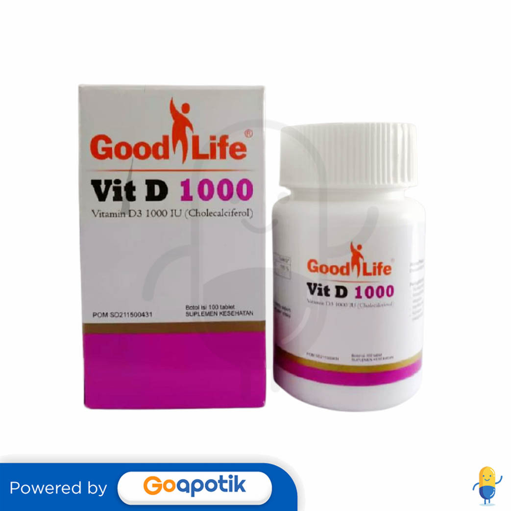 GOOD LIFE VITAMIN D 1000 IU BOTOL 100 TABLET Kegunaan, Efek Samping