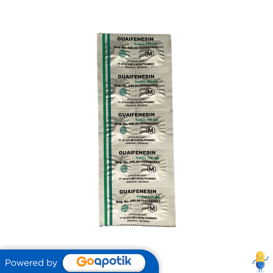 GUAIFENESIN INTIJAYA 100 MG STRIP 10 TABLET Kegunaan, Efek Samping