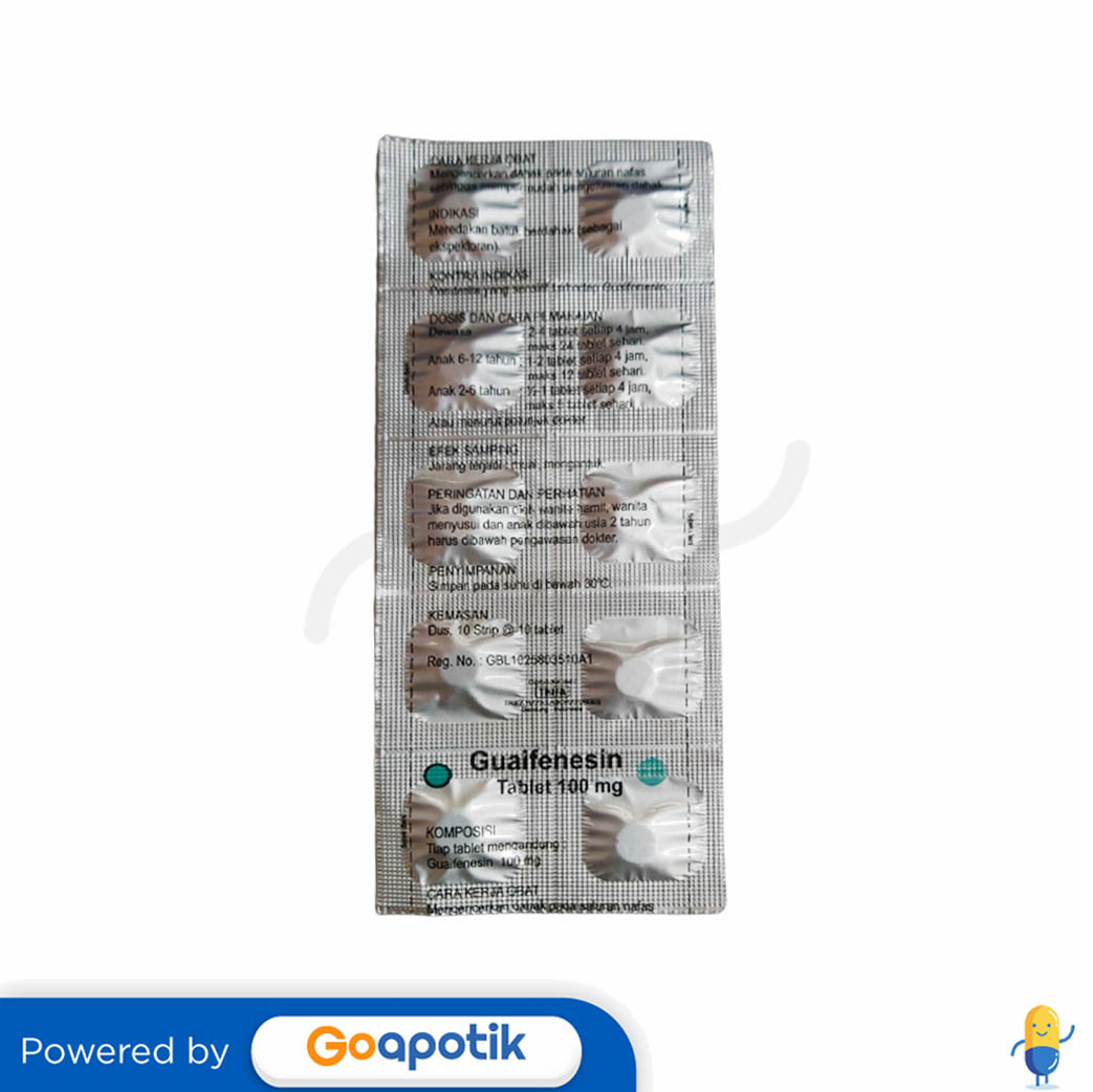 GUAIFENESIN TRIFA 100 MG STRIP 10 TABLET Kegunaan, Efek Samping