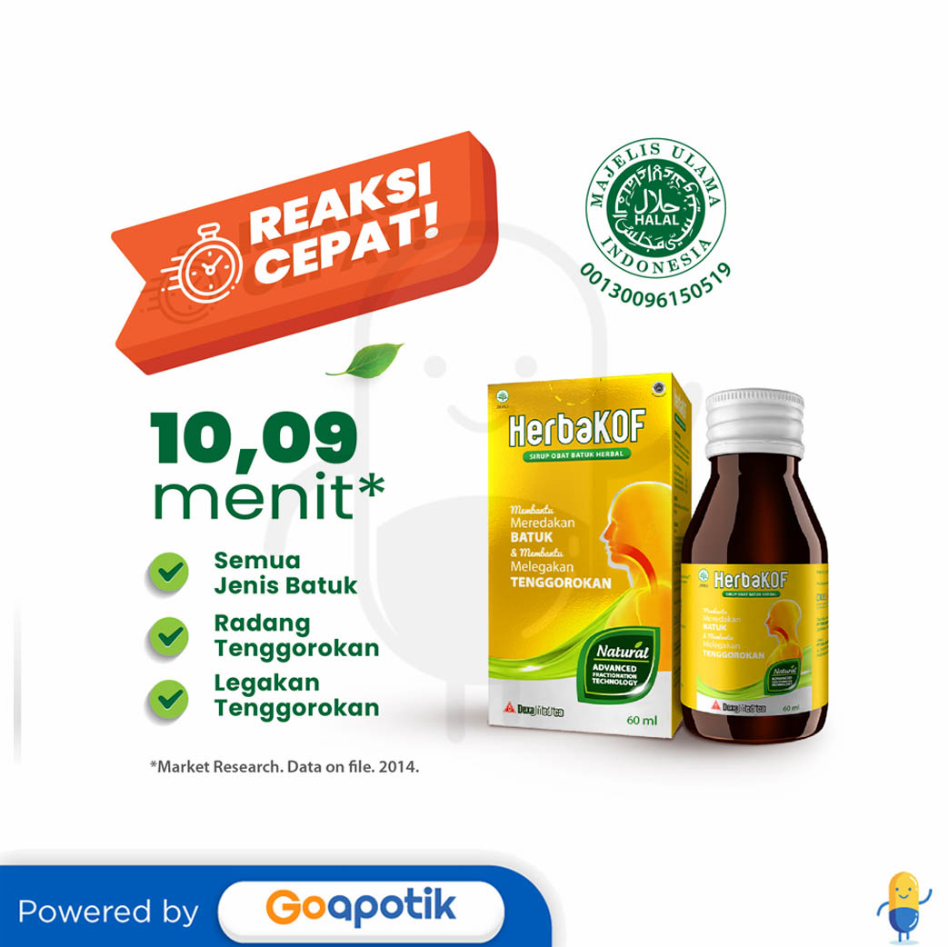 Herbakof Sirup 60 Ml Obat Batuk Herbal Kegunaan Efek Samping