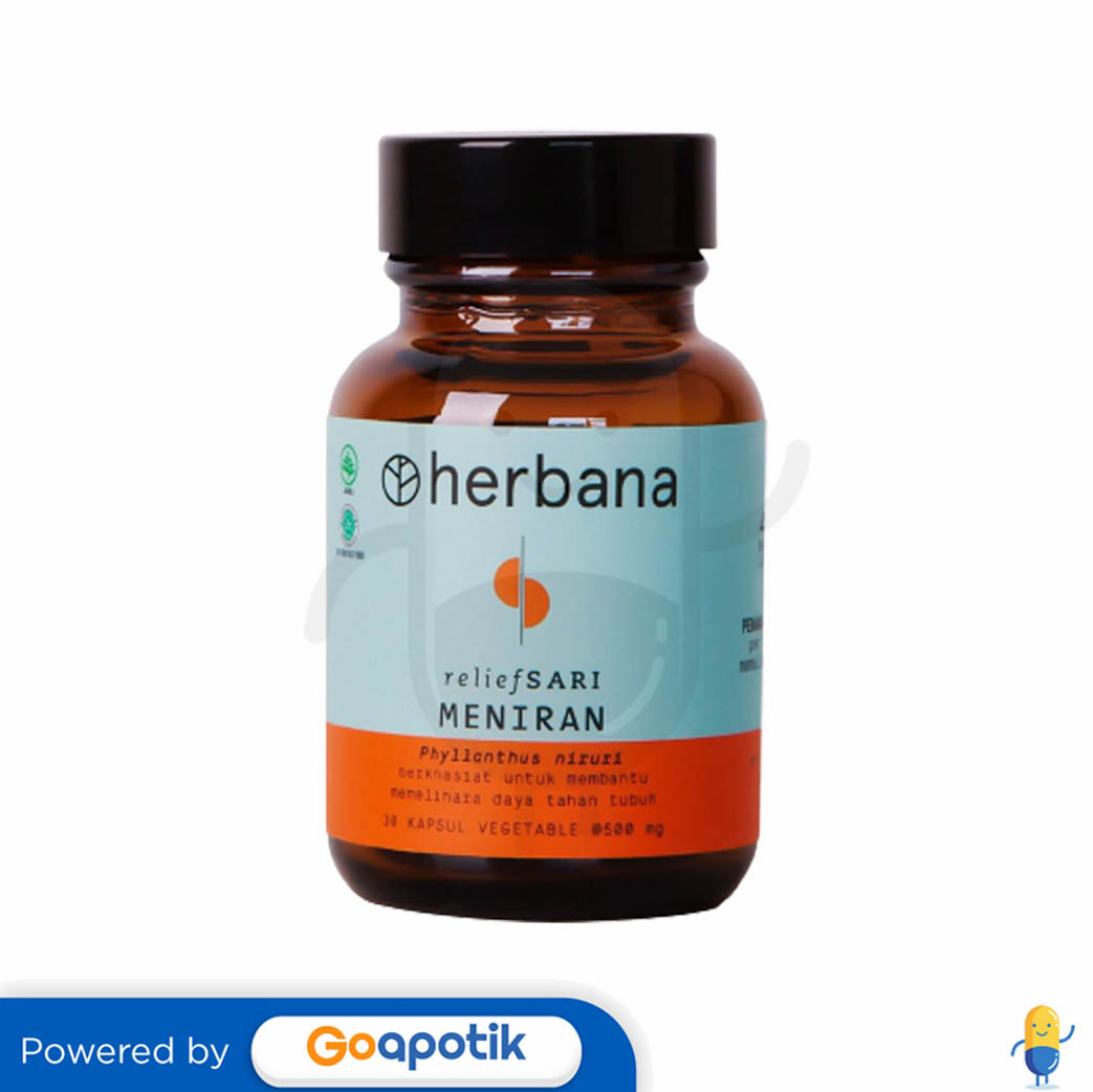 HERBANA RELIEF SARI MENIRAN BOTOL 30 KAPSUL Kegunaan, Efek Samping