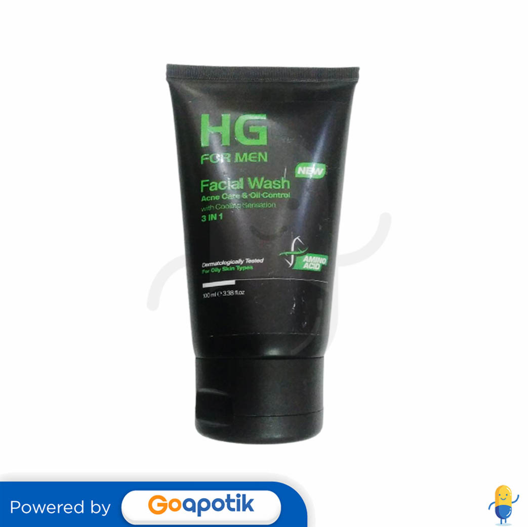 HG FOR MEN FACIAL WASH ACNE CARE & OIL CONTROL 100 ML TUBE Kegunaan