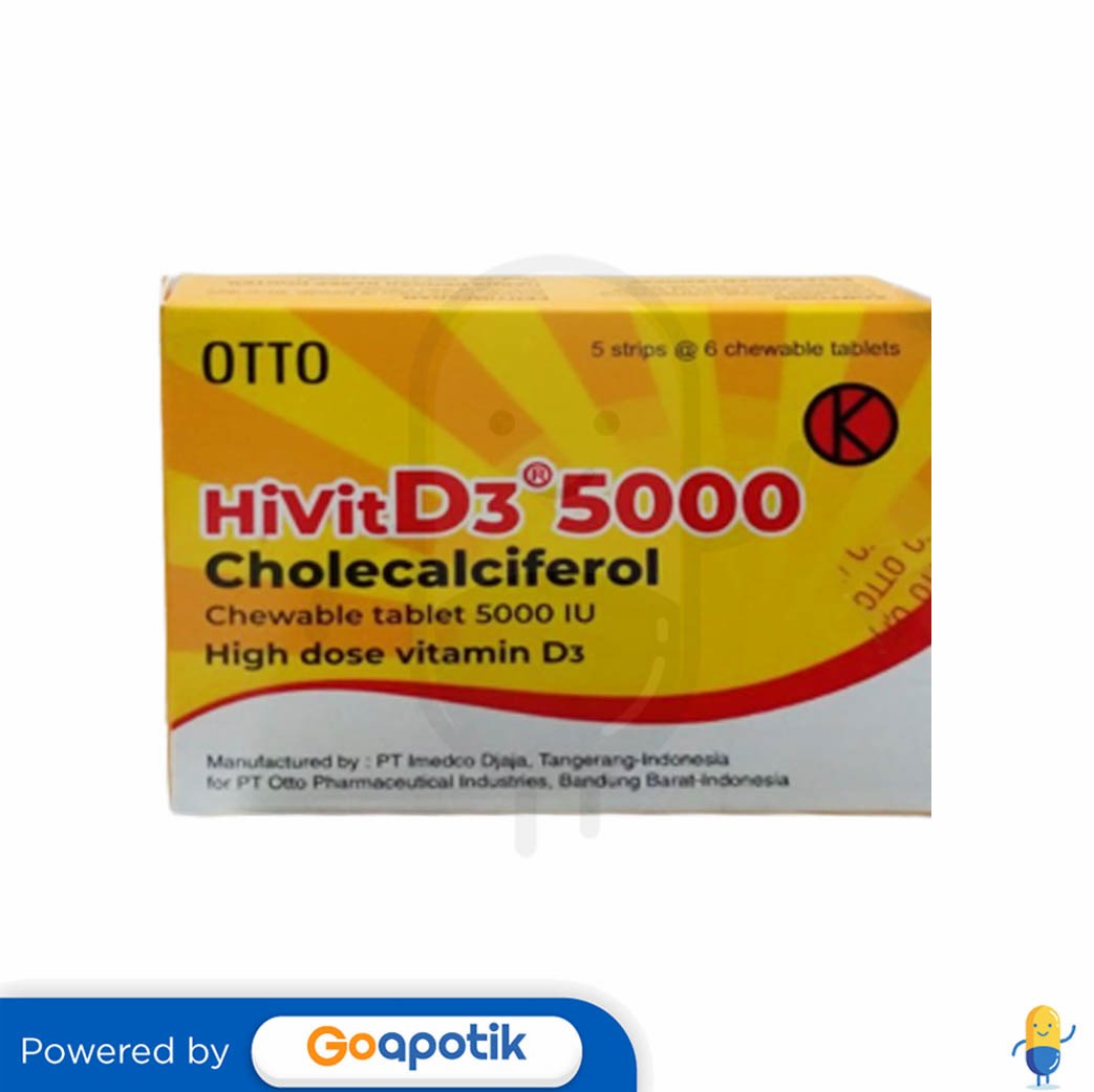 HIVIT D3 5000 MG BOX 30 TABLET Kegunaan, Efek Samping, Dosis dan