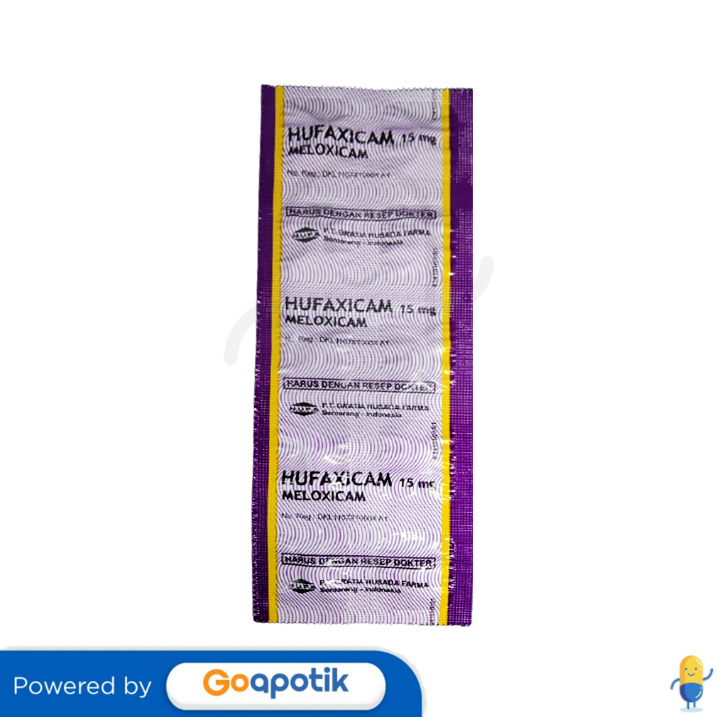 HUFAXICAM 15 MG TABLET - Kegunaan, Efek Samping, Dosis Dan Aturan Pakai