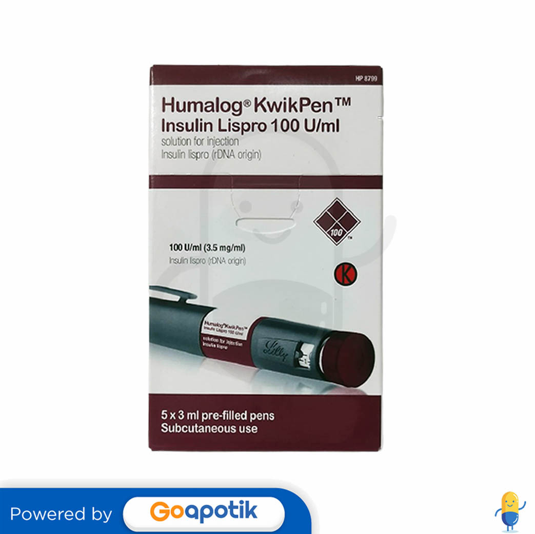 HUMALOG KWIKPEN 100 IU/ML INSULIN LISPRO 3 ML BOX 5 KWIKPEN - Kegunaan