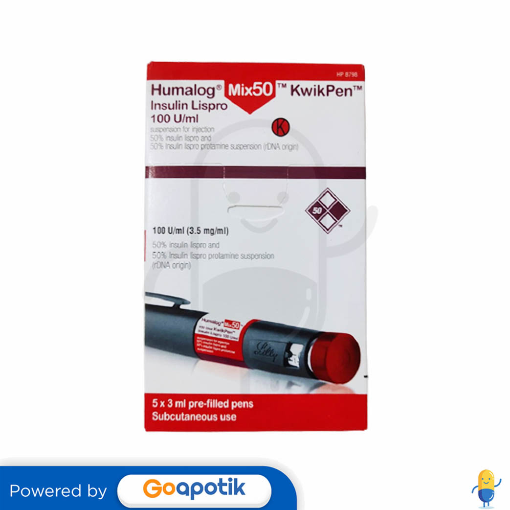 HUMALOG MIX50 100 IU/ML INSULIN 3 ML BOX 5 KWIKPEN - Kegunaan, Efek