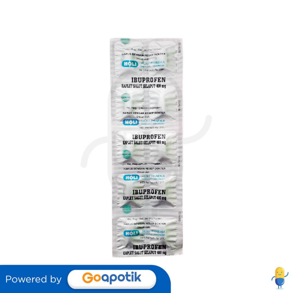 IBUPROFEN HOLI 400 MG STRIP 10 KAPLET Kegunaan, Efek Samping, Dosis