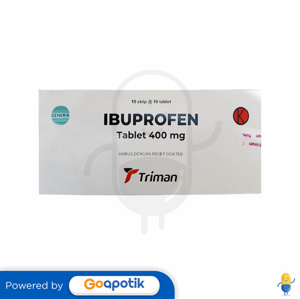 IBUPROFEN TRIMAN 400 MG BOX 100 TABLET Kegunaan, Efek Samping, Dosis