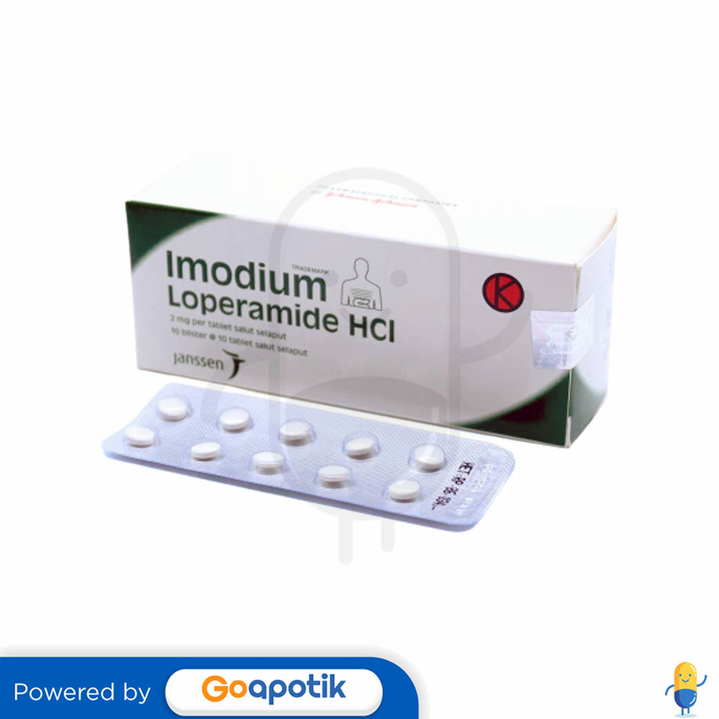 IMODIUM 2 MG BOX 50 TABLET Kegunaan, Efek Samping, Dosis dan Aturan Pakai