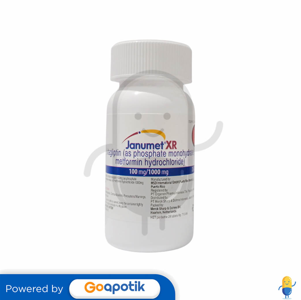 Janumet Xr 100 1000 Mg Botol 28 Tablet Kegunaan Efek Samping Dosis