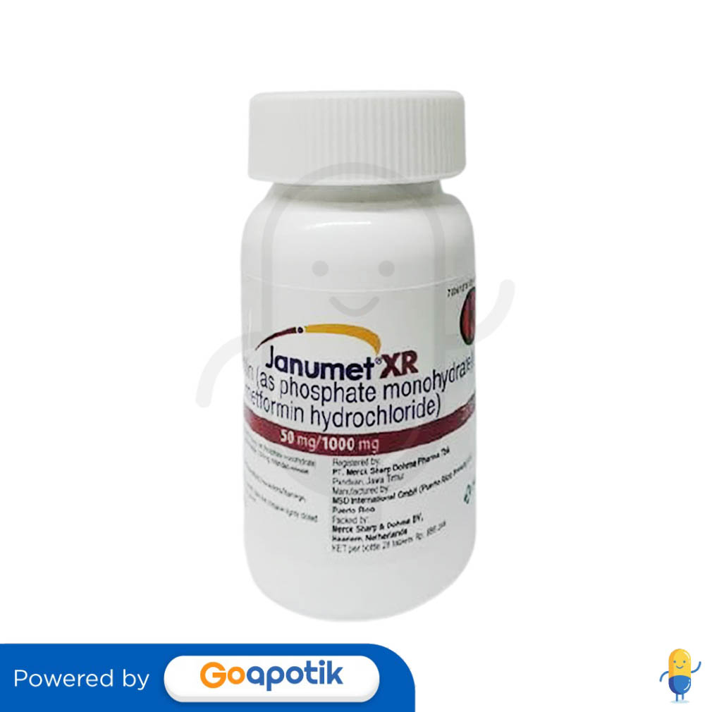 Janumet Xr 501000 Mg Botol 28 Tablet Kegunaan Efek Samping Dosis Dan Aturan Pakai 1010
