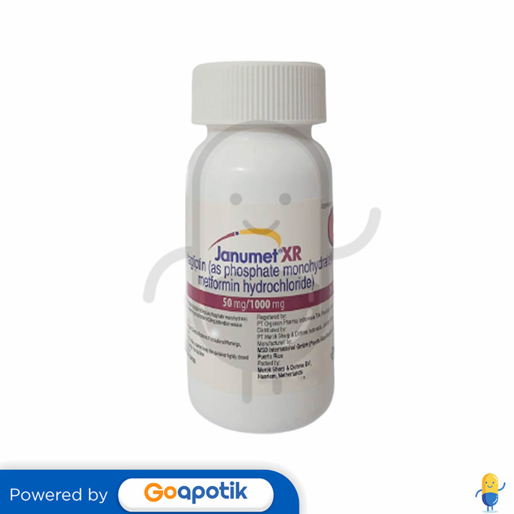 JANUMET XR 50/1000 MG BOTOL 28 TABLET Kegunaan, Efek Samping, Dosis