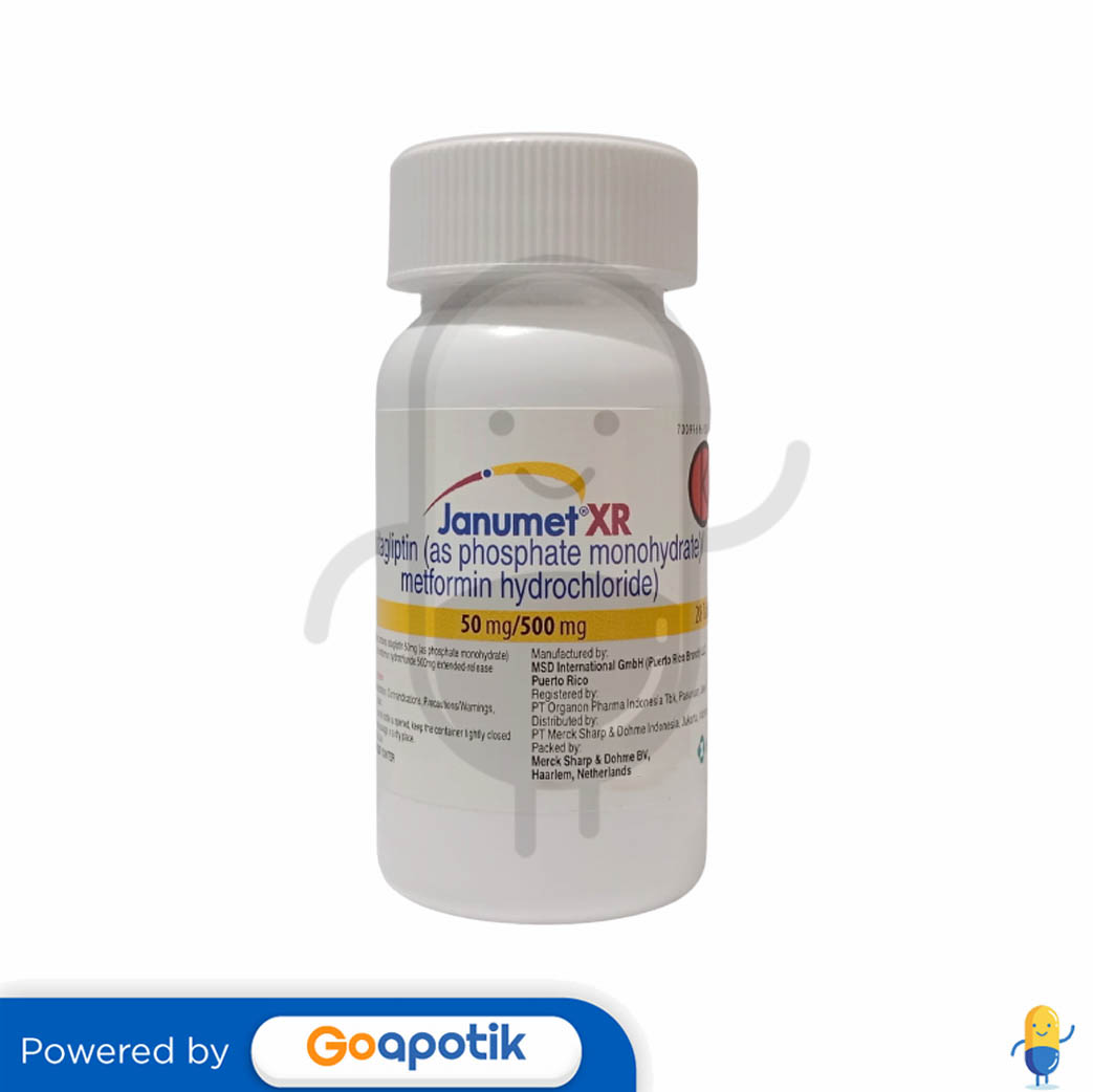Janumet Xr 50500 Mg Botol 28 Tablet Kegunaan Efek Samping Dosis Dan Aturan Pakai 0066