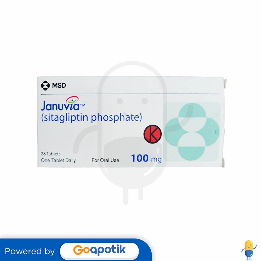JANUVIA 100 MG BOX 28 TABLET Kegunaan, Efek Samping, Dosis dan Aturan Pakai