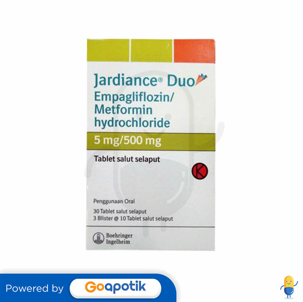 JARDIANCE DUO 5/500 MG BOX 30 TABLET - Kegunaan, Efek Samping, Dosis