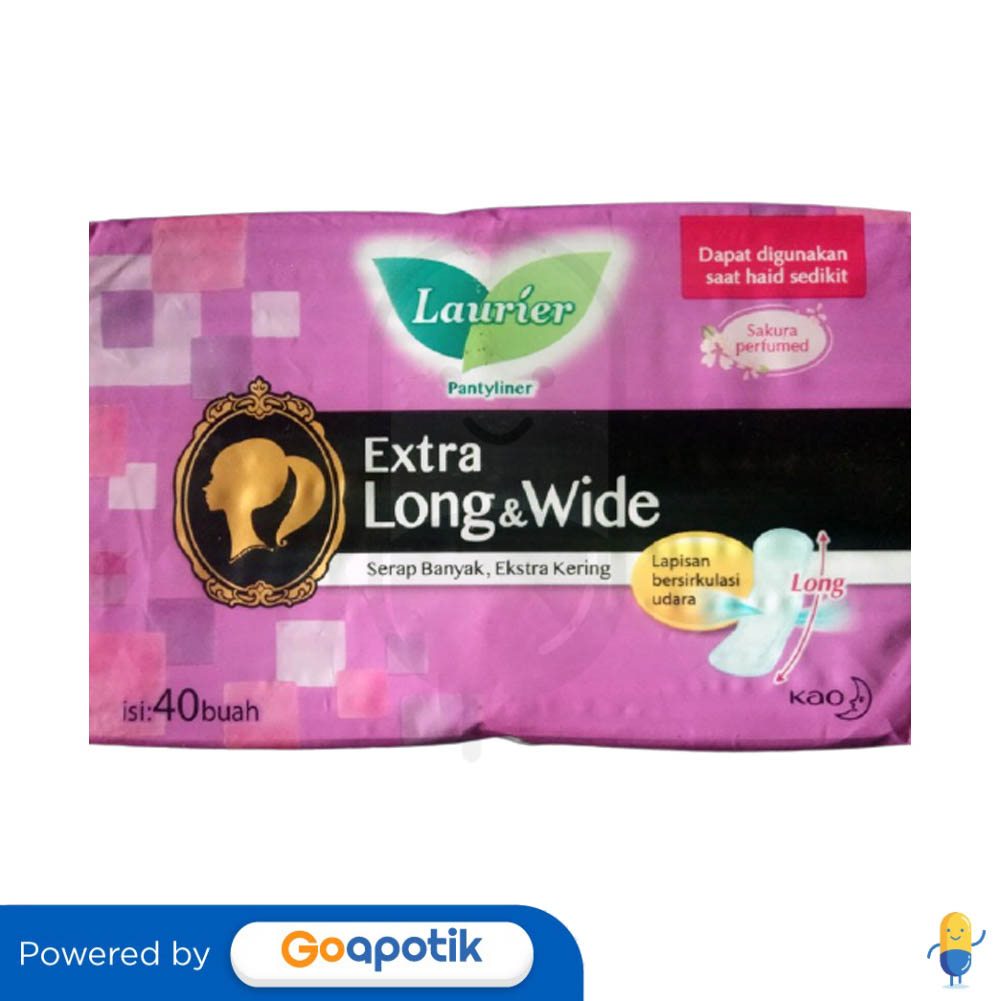 LAURIER PANTYLINER EXTRA LONG & WIDE PACK 40 PCS Kegunaan, Efek Samping, Dosis dan Aturan Pakai