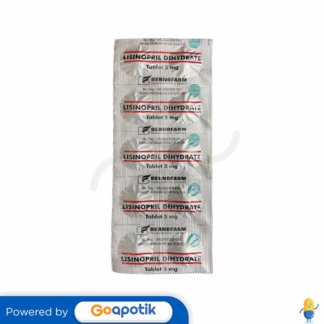 LISINOPRIL BERNOFARM 5 MG STRIP 10 TABLET - Kegunaan, Efek Samping ...