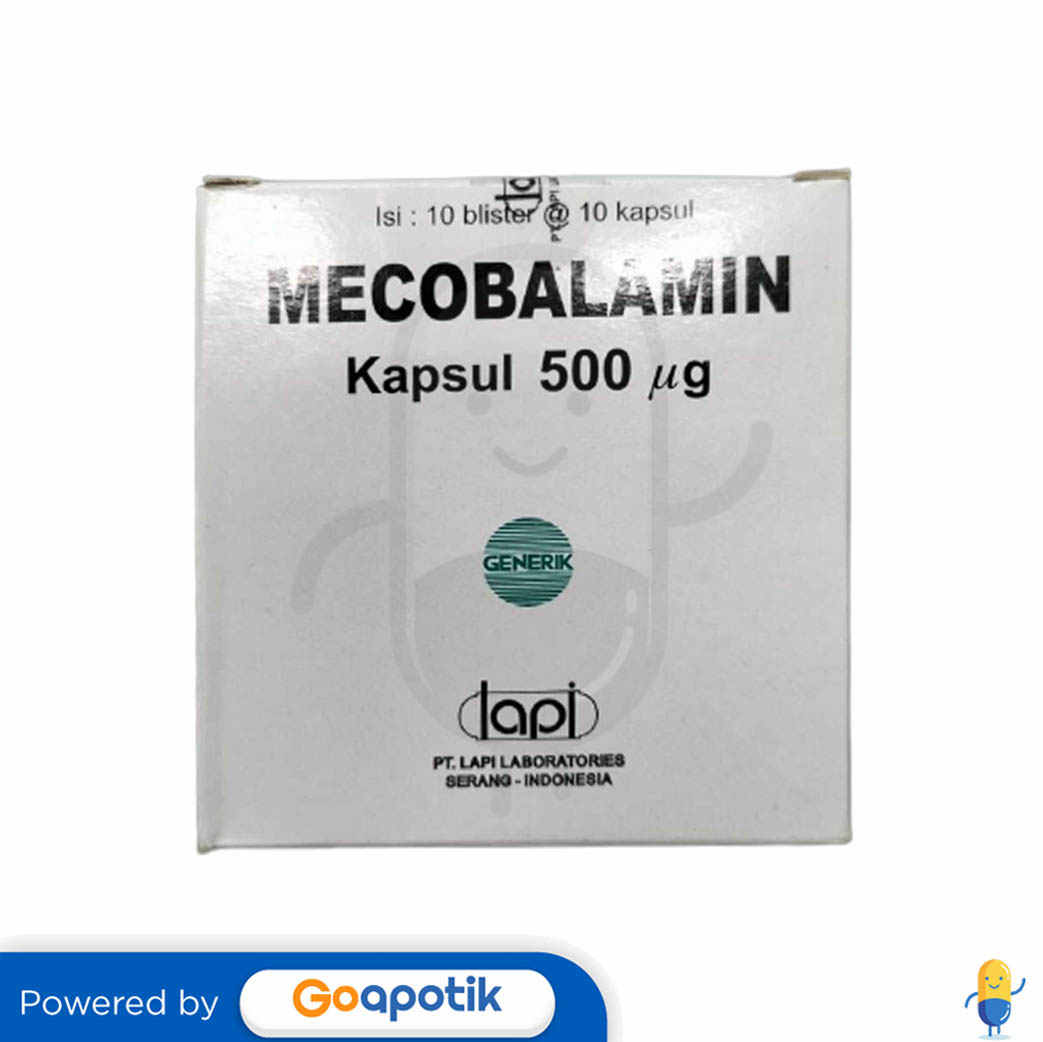 MECOBALAMIN LAPI 500 MCG BOX 100 KAPSUL - Kegunaan, Efek Samping, Dosis