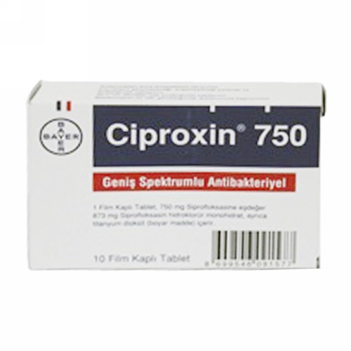 CIPROXIN 750 MG TABLET BOX
