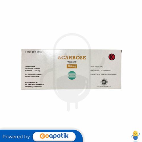 ACARBOSE PRATAPA 100 MG BOX 30 TABLET