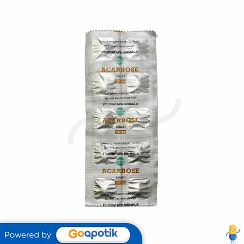 ACARBOSE PRATAPA 100 MG STRIP 10 TABLET