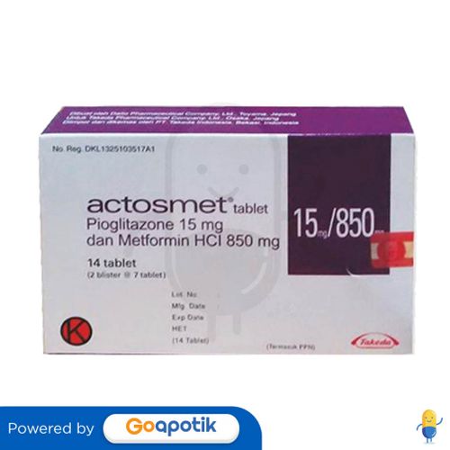 ACTOSMET 15/850 MG BOX 14 TABLET