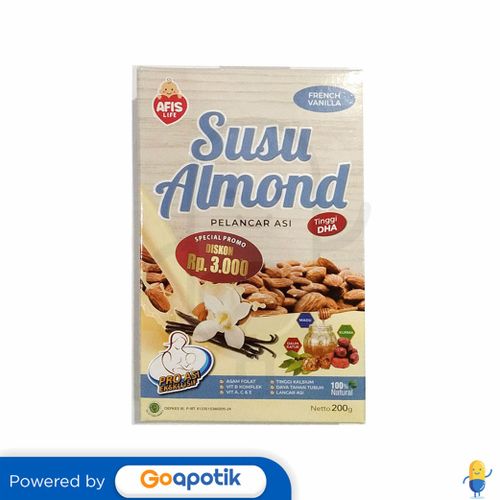 AFIS SUSU ALMOND PELANCAR ASI RASA FRENCH VANILLA 200 GRAM BOX