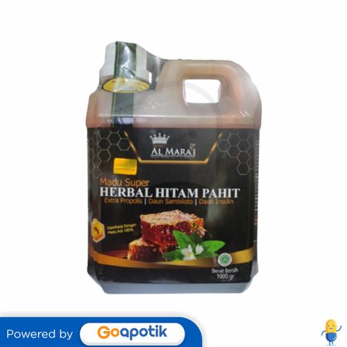 AL MARAI MADU SUPER HERBAL HITAM PAHIT 1000 GRAM BOTOL