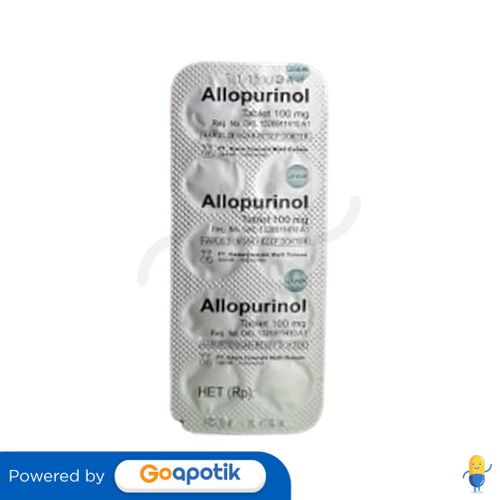 ALLOPURINOL RAMA 100 MG STRIP 10 TABLET Kegunaan, Efek Samping, Dosis