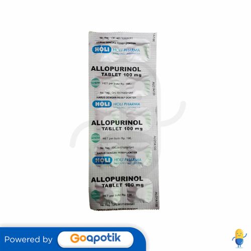 ALLOPURINOL HOLI 100 MG STRIP 10 TABLET