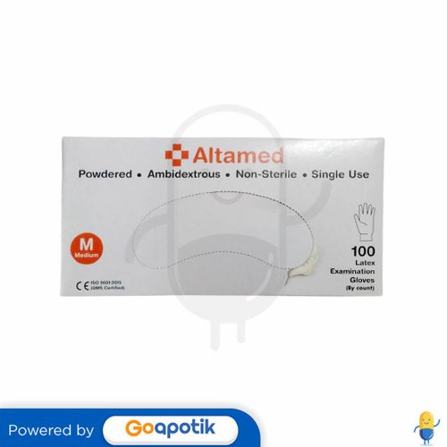 ALTAMED GLOVES NON STERILE LATEX SIZE M BOX 100 PCS Kegunaan, Efek