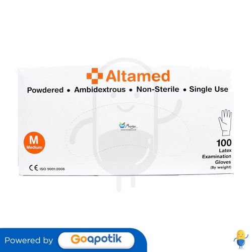 ALTAMED NITRILE EXAMINATION GLOVES SIZE M BOX 100 PCS