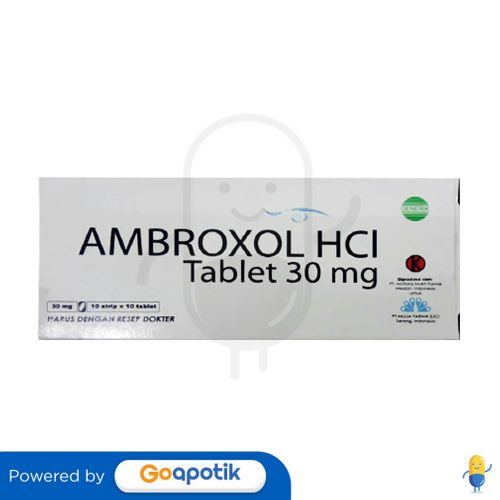 AMBROXOL HCL MULIA 30 MG BOX 100 TABLET - Kegunaan, Efek Samping, Dosis ...