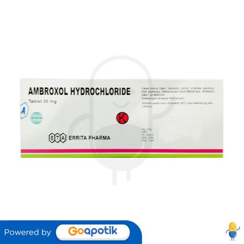 AMBROXOL HYDROCHLORIDE ERRITA 30 MG BOX 100 TABLET