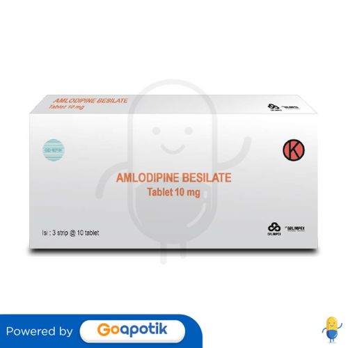 AMLODIPINE BESILATE ERLIMPEX 10 MG BOX 30 TABLET