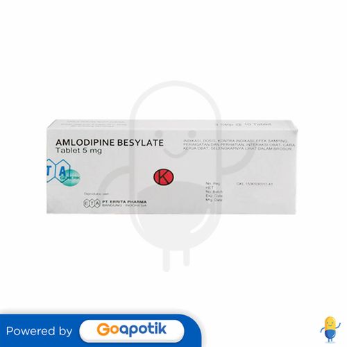 AMLODIPINE BESILATE ERRITA 5 MG BOX 30 TABLET