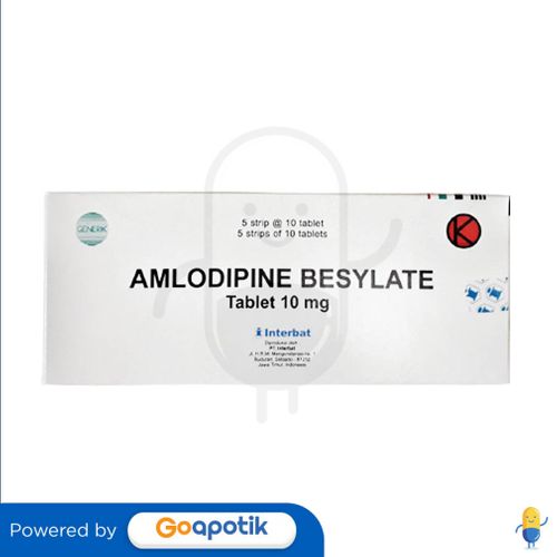 AMLODIPINE BESILATE INTERBAT 10 MG BOX 50 TABLET