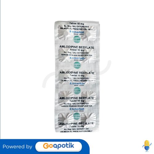 AMLODIPINE BESILATE INTERBAT 10 MG STRIP 10 TABLET